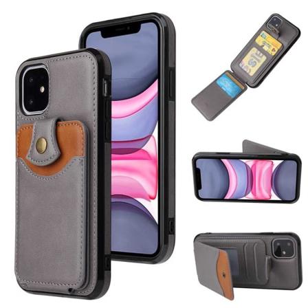 iPhone 12 - Puhelimen kuori korttitaskuilla, Vihreä
