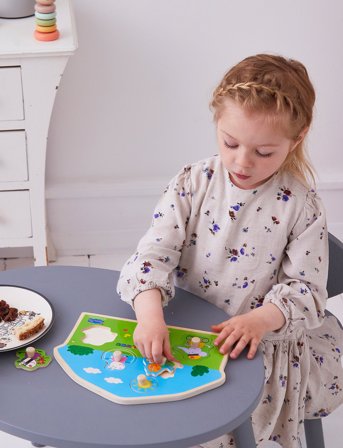 Gurli Gris Peppa Pig Wooden Knob Puzzle Playground - Multi/patterned - ONE SIZE