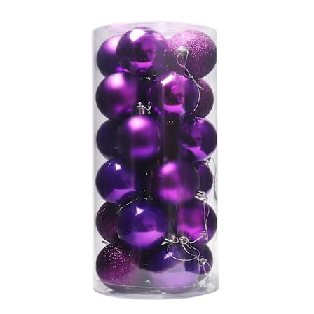 24 stk Julekuler Dekorative Tykkere Knusefrie Festlige Rekvisitter Galvaniserte Perlemorsfargede Kuler Smykker Til Jul {db}