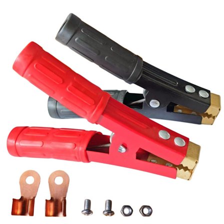 Krokodilklämmor för bilbatteri, koppar, med isolering