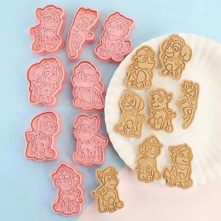 Paw Dog Patrol -evästeleikkurit lapsille leivontaan sokerimassan askarteluun DIY-kakunkoristeluun suklaamuotti vaaleanpunainen RH