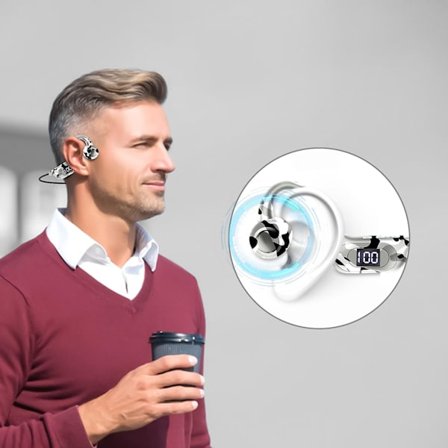 300mAh Konduktion Headset Trådløst Bluetooth Headset Sport Løbe Power LED Strøm Digital Display