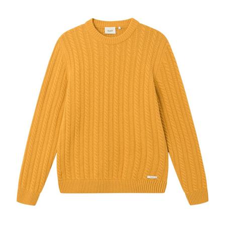 Forét Glen Cable Wool Knit Orange, Herre Strik, Størrelse: M