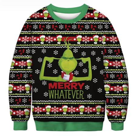 Grinch Jul-par-genser med rund hals for par - Damegensere A A L
