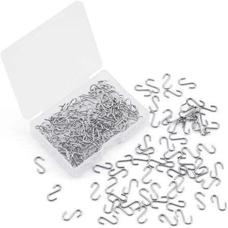 100 stk. 0,55 tommer lange Mini S-kroge Ekstra små S-kroge Metal S-formede kroge til håndværk, smykker og ophængning (Sølv)