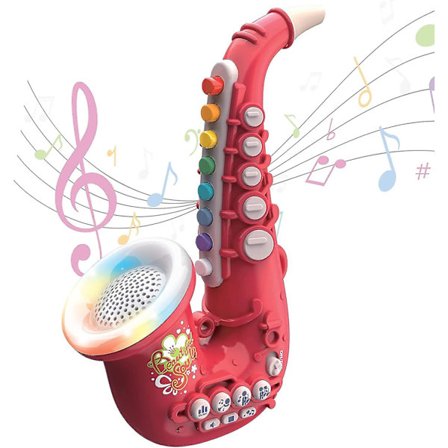 Hauska lelu-saksofoni lapsille musiikkiharjoitteluun, interaktiiviset soittimet lapsille, musiikin simulointi, mini-saksofoni dynaamisilla L_fs-
