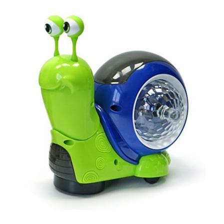 Babyleksak för krypande snigel med musiklampor Universal Interactive Electric Walking Tummy Time Snigelleksaker för småbarn Grön
