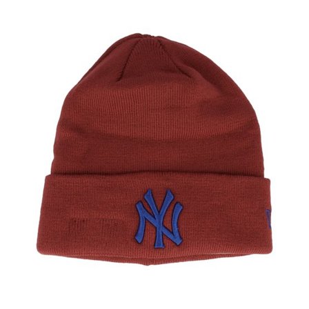New Era - MLB Röd cuff Beanie - New York Yankees League Essential Maroon/Blue Cuff @ Hatstore