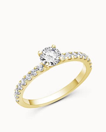 Side-stone Ring Felicia 18K Yellow Gold - Engagement Rings & Wedding Rings from Vanbruun