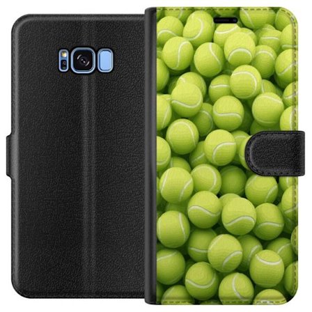 Kompatibel Tegnebogsetui til Samsung Samsung Galaxy S8 Mønster af grønne tennisbolde i høj detalje, sporty motiv med gentagende tekstur og stærke