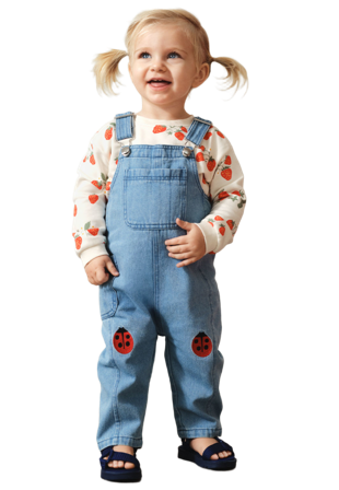 RIKIKI Hängselbyxor i denim BLAIR Underdelar Röd 68