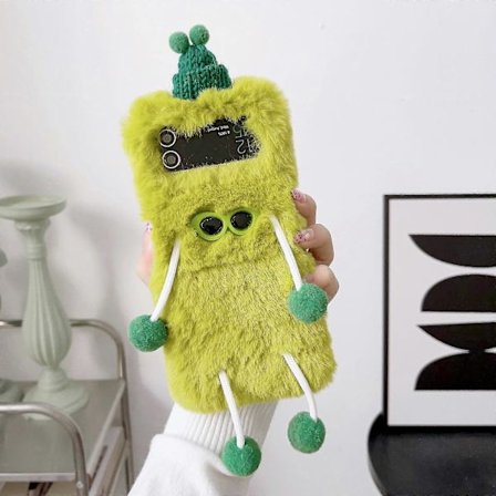 Söt Solglasögon Päls Plysch Skal Kompatibelt Med Samsung Galaxy Z Flip 4/3, Varm Vinter Fluffigt Baksida