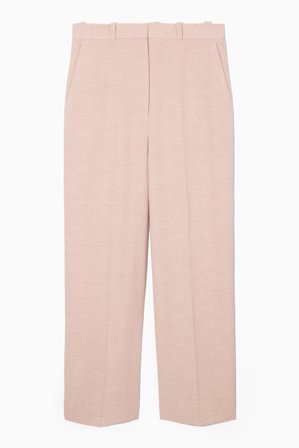 COS Women's Wide-Leg Textured Trousers in Pink