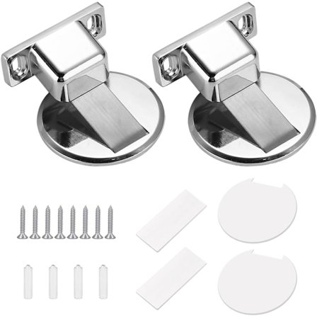 Osynlig dörrstopp i delar med 8 skruvar och lim, magnetisk dörrstopp, stark antikollisions osynlig dörrstopp, dörrstoppar i zinklegering, för O