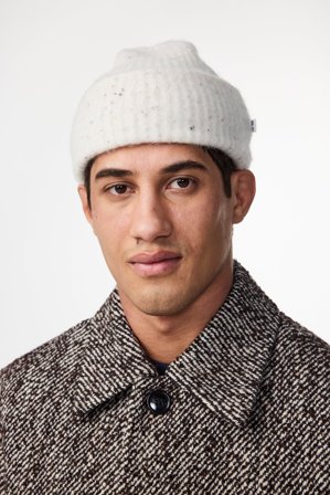 NN.07 Rib Beanie Herre Hvid Alpaca blend