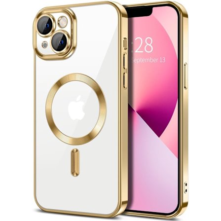 iPhone 13 Cover – Metallic Cover med Magnetisk Kompatibilitet, Slankt Design - Guld
