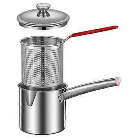 Fritegryte, Liten Fritegryte, Flerbrukskurver i Rustfritt Stål, Slitesterk Panne, Frityrkoker, Kasserolle for Hjemmet