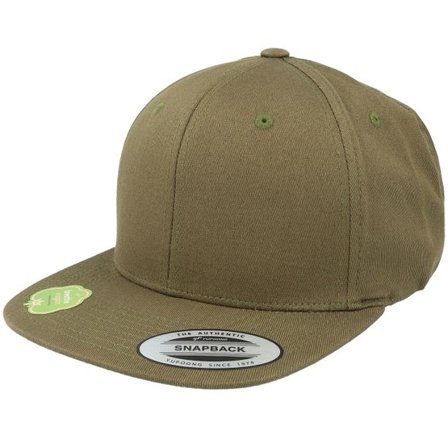 Yupoong - Grön snapback Keps - Organic Cotton Burnt Olive Snapback @ Hatstore