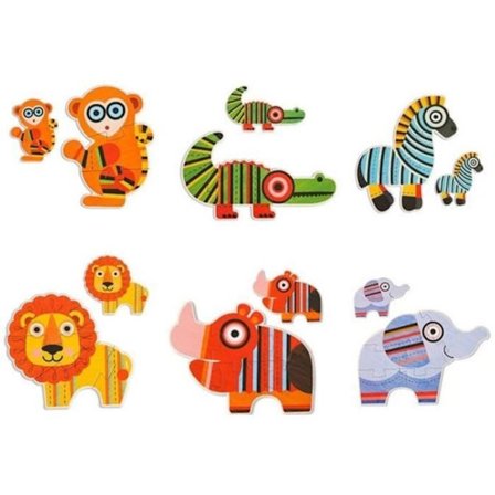 Jungle Animals Pussel - MIDER - 25 bitar - För barn från 2 år och uppåt