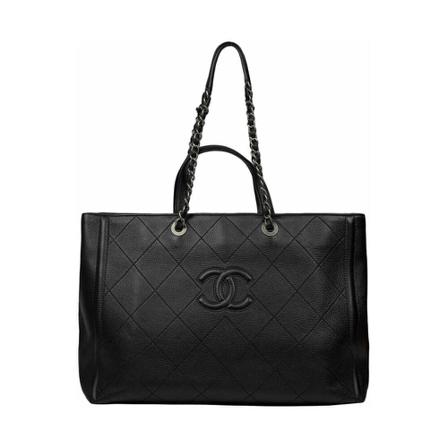 Chanel Vintage, Pre-owned Shoulder bag Zwart, Dames, Maat:ONE Size,leer,strepen