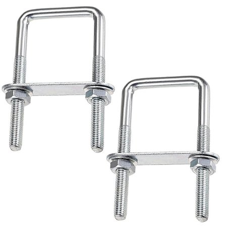 Firkantede U-bolte, 70 X 110 mm rustfri stål U-bolte, M8 U-bolt med møtrikrammeplade og skive, M8 U-bolt til fastgørelse af brædder og rør (70 X