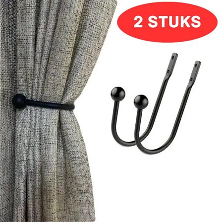 Brons Gardinhållare 2-pack - Krokfästen Kompatibla med de Flesta Gardiner