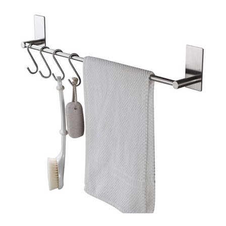 Selvklæbende håndklædestang til badeværelse eller køkken, børstet rustfrit stål 40cm162-A