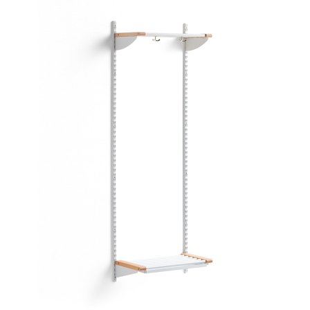 Wandgarderobenschrank JEPPE mit Fachboden, Grundelement, 1790x600x310 mm, weiß/birke