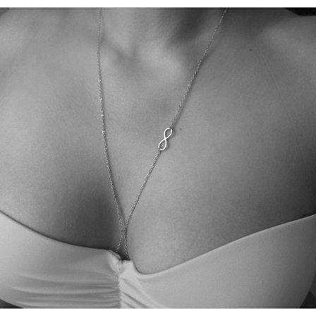 Silver Kroppskedja Halsband - Bodychain med infinity