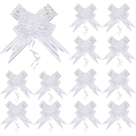 20 stk hvite julebuer, juledekorasjon, juletrepynt