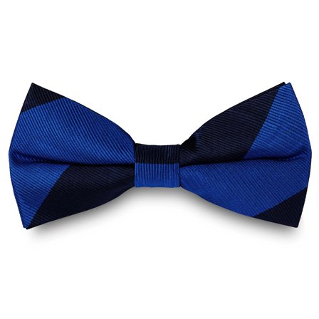 Nœud papillon en soie à rayures bleu marine et bleu roi pour hommes - Noeuds papillon pré-noués - pour Hommes - Trendhim