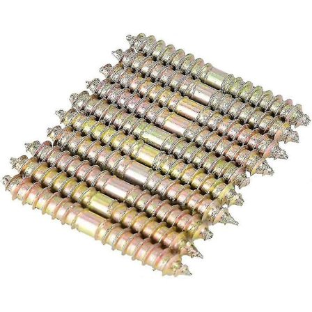 10 stk. dobbeltendede skruer med pandehoved Møbelkonnektor Bolte Stænger 6*50mm db