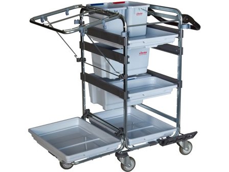 Vileda Städvagn Origo 500HX Plus, silver och mörkgrå - Lyreco - Städ och hygien - Städvagnar - Städvagnar