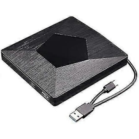 Blu Ray Ekstern 3D Drevlæser, Ultra Slim USB 3.0 og Type-c Blu Ray Optisk CD DVD Drev til Mac Os, Windows Xp/7/8/10, Laptop Pc (sort)