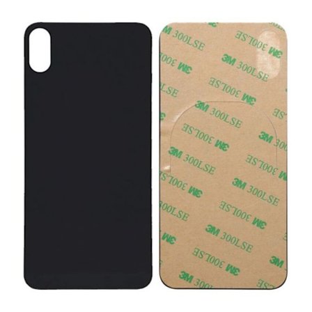 iPhone XS Baksida Glas med Självhäftande tejp - Svart