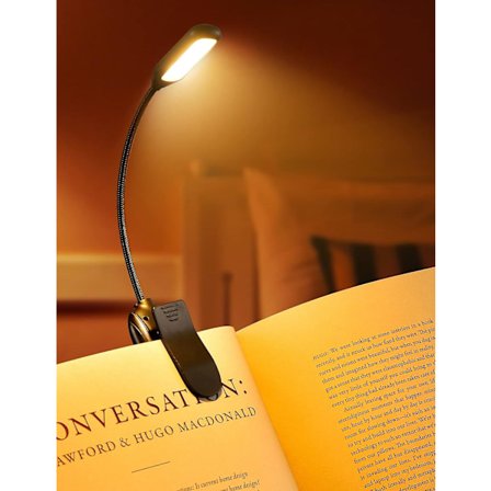 Boklampor för läsning på natten - Uppladdningsbar LED-lampa med 80 timmars drifttid