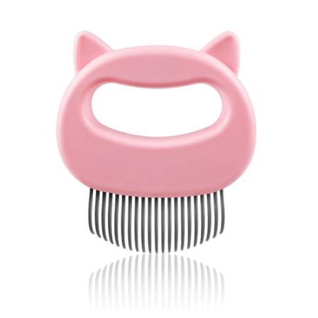 Kattkam, husdjurshårborttagningskam, masserande skal kam, kattfällning och grooming kam för långt eller korthårigt, för katt/hund/kanin (rosa)
