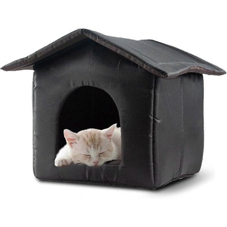 Udendørs Kattehus | Vandtæt Kattehus Udendørs | Oxford Smudsafvisende Kattehuse til Udendørs Brug | Foldbart Transportabelt Hundehus | Vandtæt Læ
