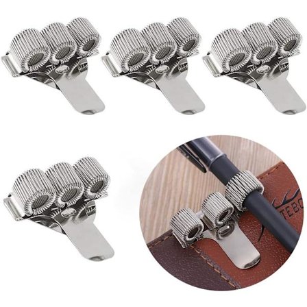 4 stk. Penneholder Clips Penneholder Lommeclips Penneholder Sygeplejerske Trippel Metal Penneholder eller Hjemmekontor Læger Sygeplejersker Piloter