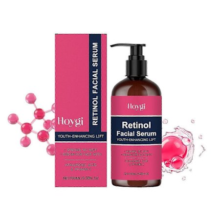 Retinolserum för ansikte med hyaluronsyra & vitamin E, anti-aging ansiktsserum för män & kvinnor, återfuktande retinolserum för dag och natt