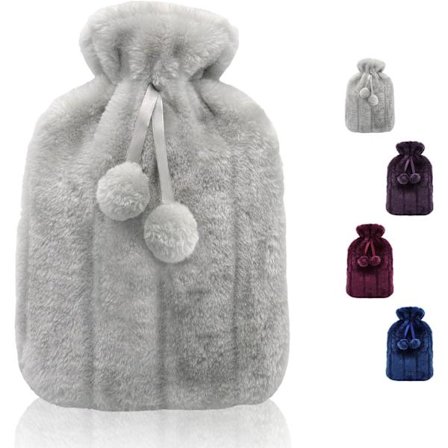 1 fluffigt och bekvämt plyschöverdrag - (flaska ingår ej) Avtagbart varmt vattenpåseöverdrag passar 1,8 liters flaskor