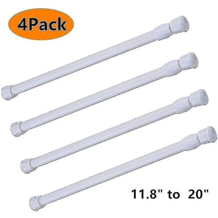 Spændestænger, 4-pak Justerbare Fjederstål Skabstænger Spændestang til Gardiner
