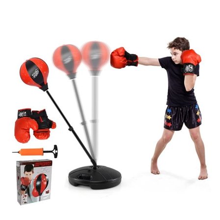 Boksesett med stativ og hansker for barn