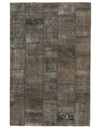 Annodato A Mano Patchwork Tappeto 198X304 Vintage Di Lana Marrone/Nero