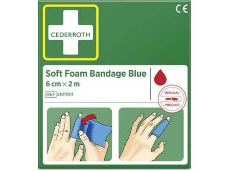 Cederroth Plåster Soft Foam blå 6cmx2,0m - Lyreco - Skyddsutrustning - Första Hjälpen - Förband och Refill