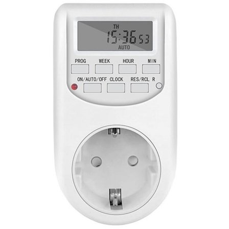 Elektrisk Digital Stikkontakt med Timer 220V Programmerbar Ugentlig Tidskontrol EU