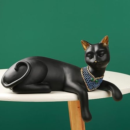 1 stk Farao Katt Statue Skulptur Lykkelig Katt Ornament Hjem Stue Dekorasjon