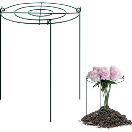 Pionstöd och växtstöd med ringbåge och 3 ben, 3-pack (45 cm)