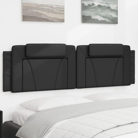 Headboard Cushion "Viana" Black 180 cm Faux Leather