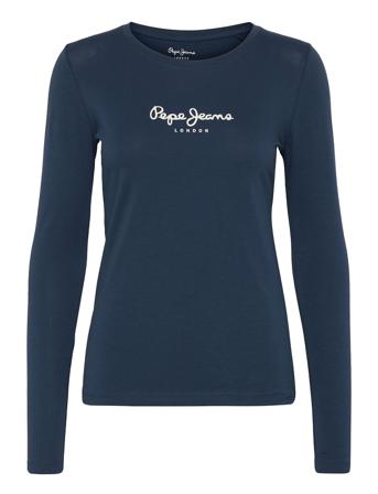 New Virginia Ls T-shirts & Tops Long-sleeved Blå Pepe Jeans London